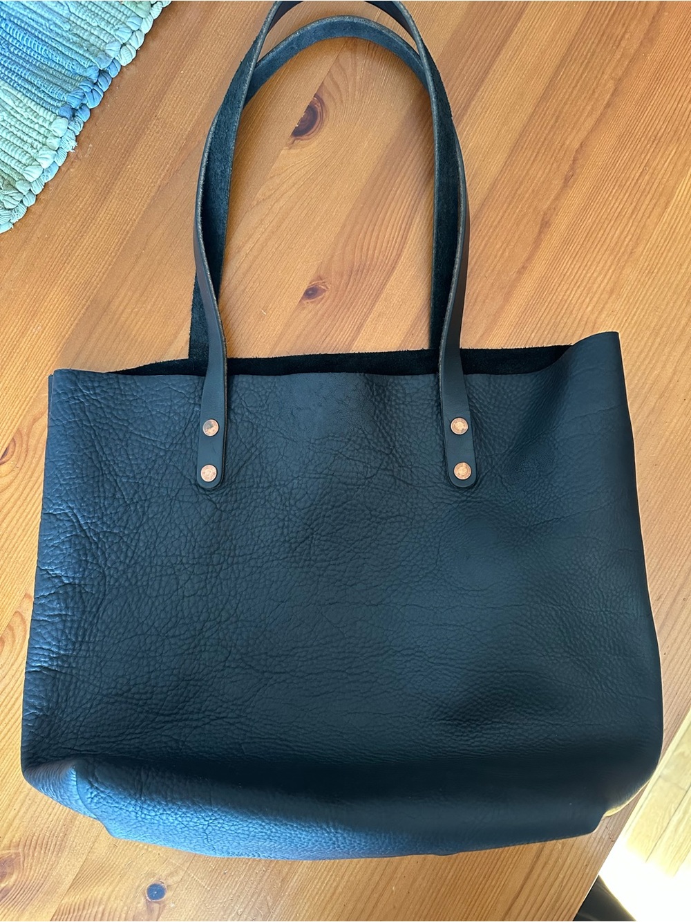KMM&CO Black Leather Tote